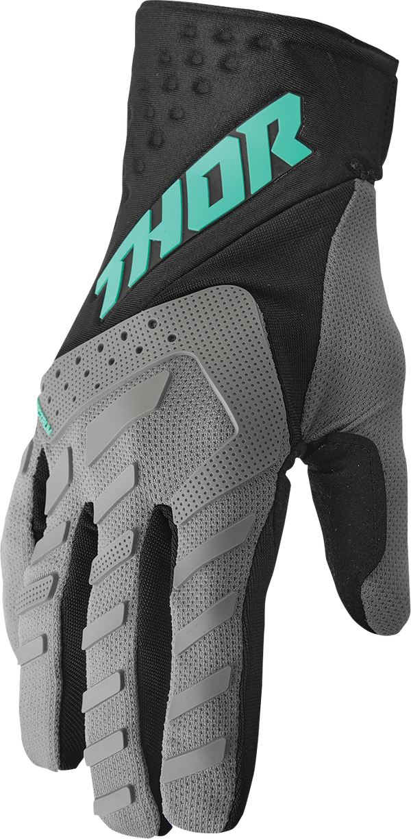 THOR Youth Spectrum MX Motorcross Gloves Black/Gray/Mint 2023 Model