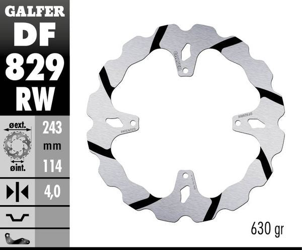 GALFER Brake Rotor Solid-Mount Wave® One Piece (Fixed) DF829RW