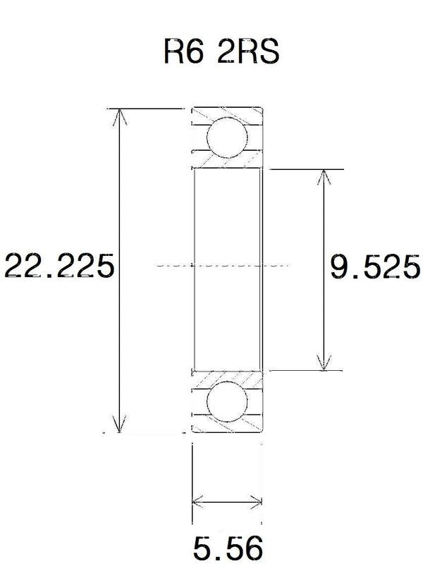 BLACK BEARING Bearing B3 9.53X22.23X7.14MM UB-R6-B3
