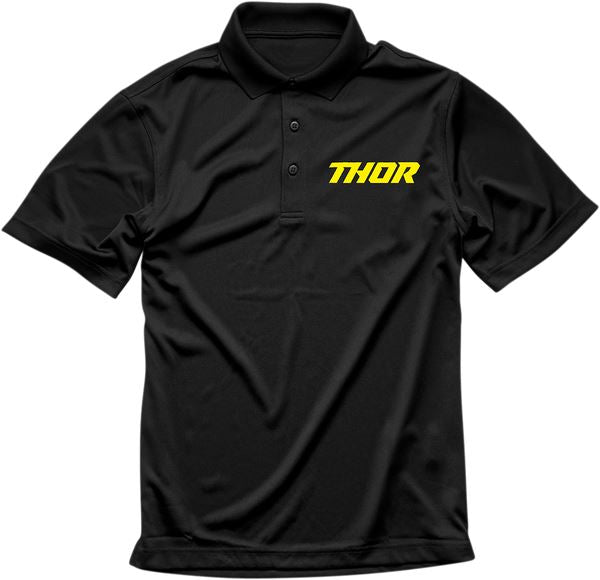 THOR Loud Polo MX Motorcross Shirt Black 2023 Model