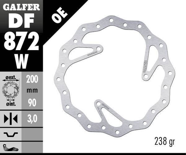GALFER Brake Rotor Solid-Mount Wave® One Piece (Fixed) DF872W