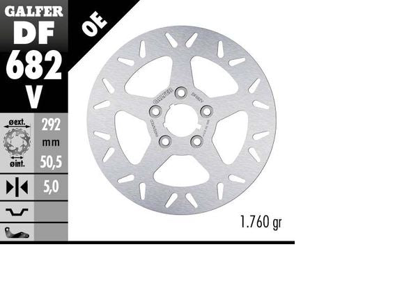 GALFER Brake Rotor Solid-Mount Round One Piece (Fixed) DF682V