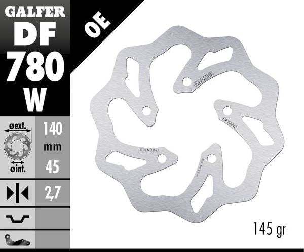 GALFER Brake Rotor Wave® One Piece (Fixed) DF780W