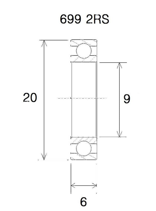 BLACK BEARING Bearing B5 9X20X6MM UB-699-B5