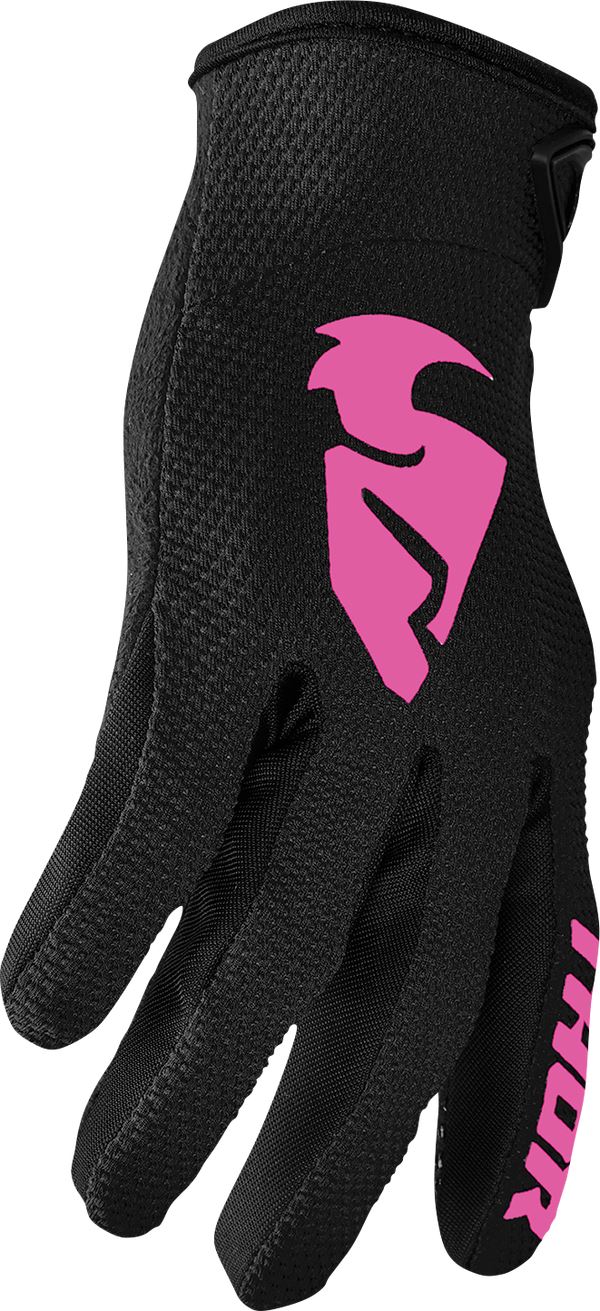 THOR Women's Sector MX Motorcross Gloves Black/Pink 2023 Model
