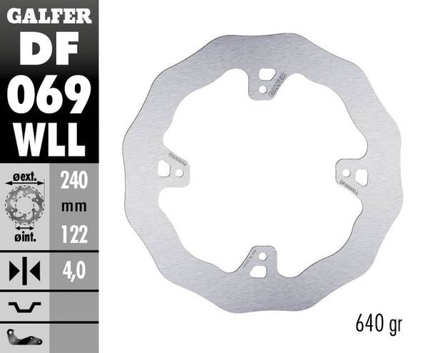 GALFER Brake Rotor Solid-Mount Wave® One Piece (Fixed) DF069WLL