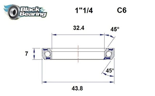 BLACK BEARING HB 32.4X43.8X7MM 45 /45 HB-C6