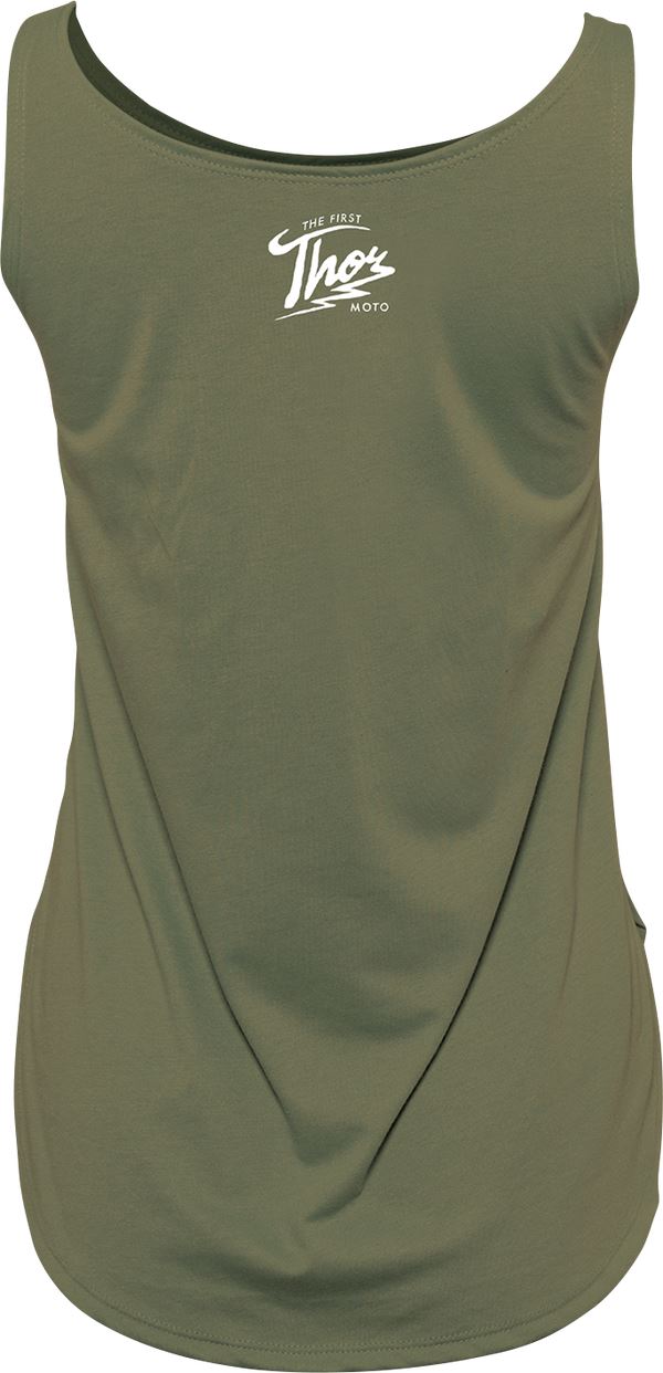 THOR Women's Thunder MX Motorcross Tank Top Green 2023 Model