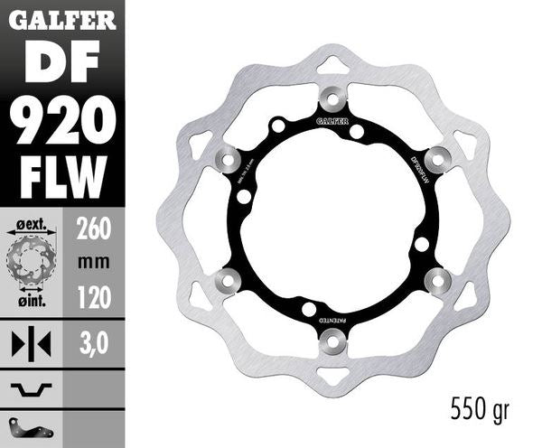 GALFER Brake Rotor Full-Floating Floating Wave® Two Piece (Floating) DF920FLW