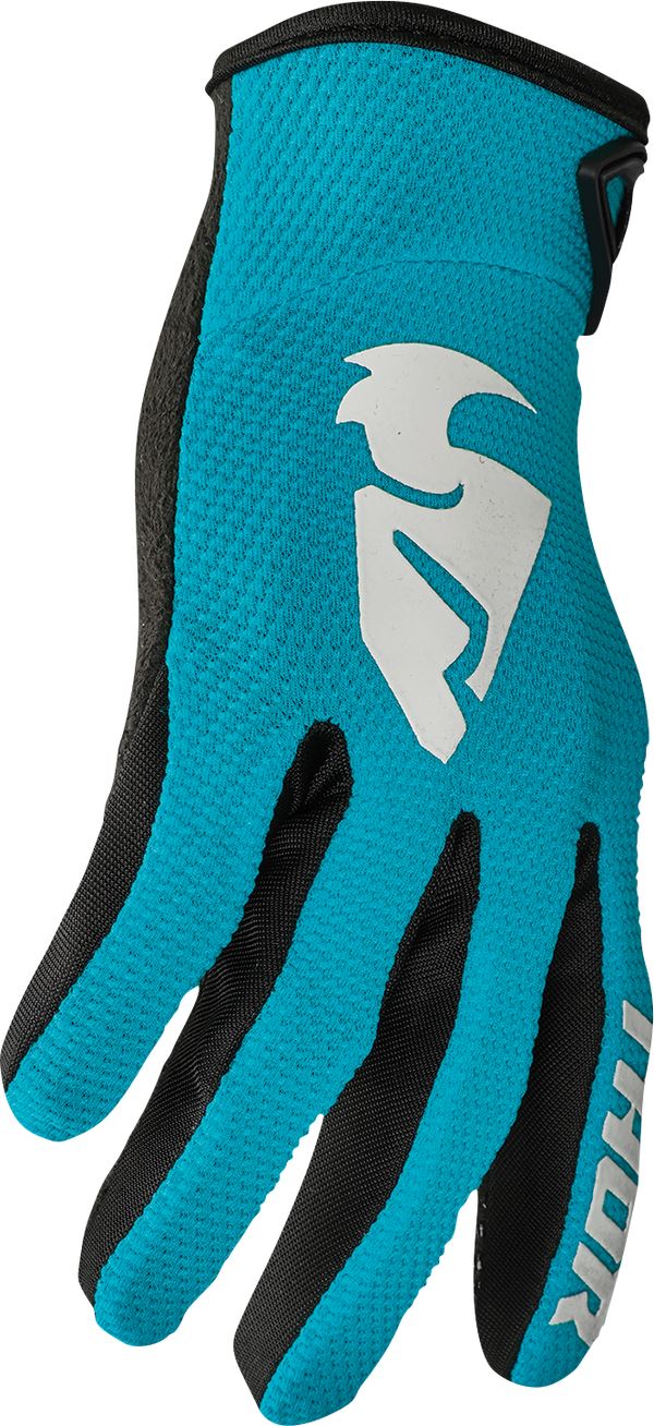 THOR Women's Sector MX Motorcross Gloves Aqua/Black/White 2023 Model