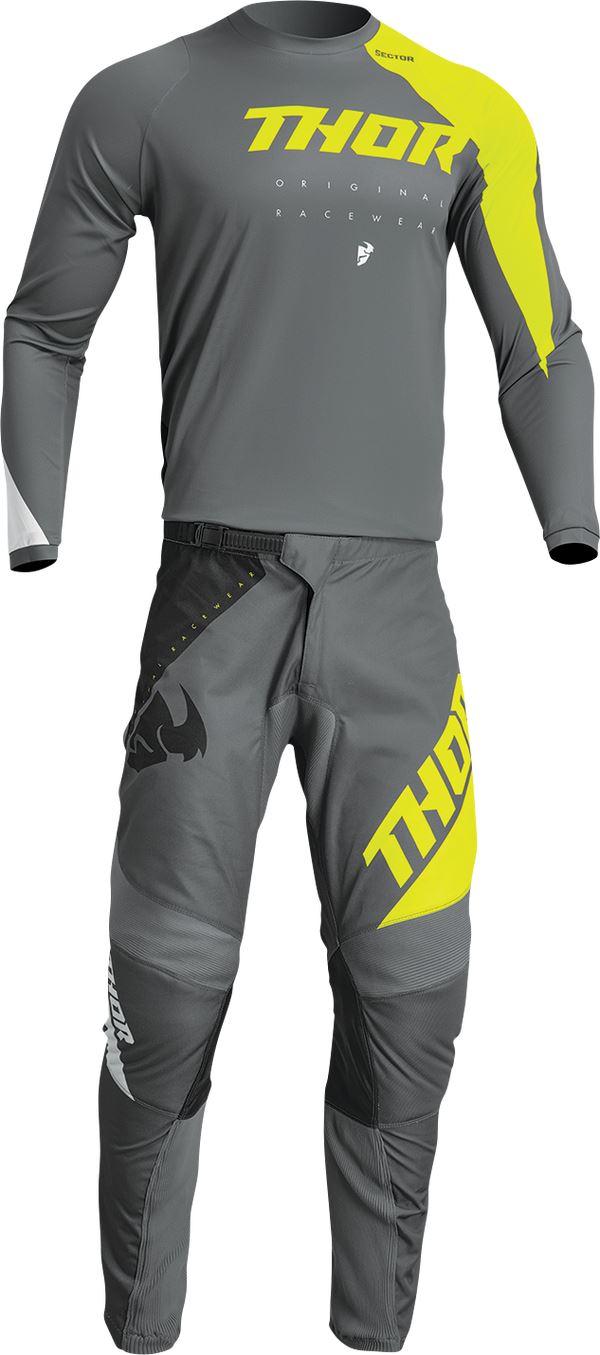 THOR Sector Edge MX Motorcross Jersey Gray/Acid 2023 Model