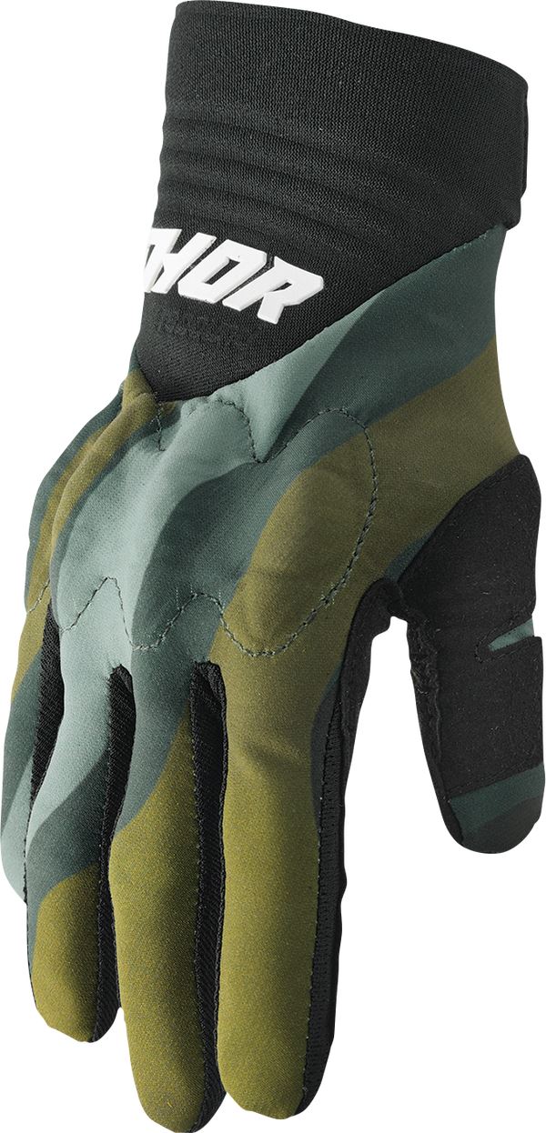 THOR Rebound MX Motorcross Gloves Black/Camo Green 2023 Model