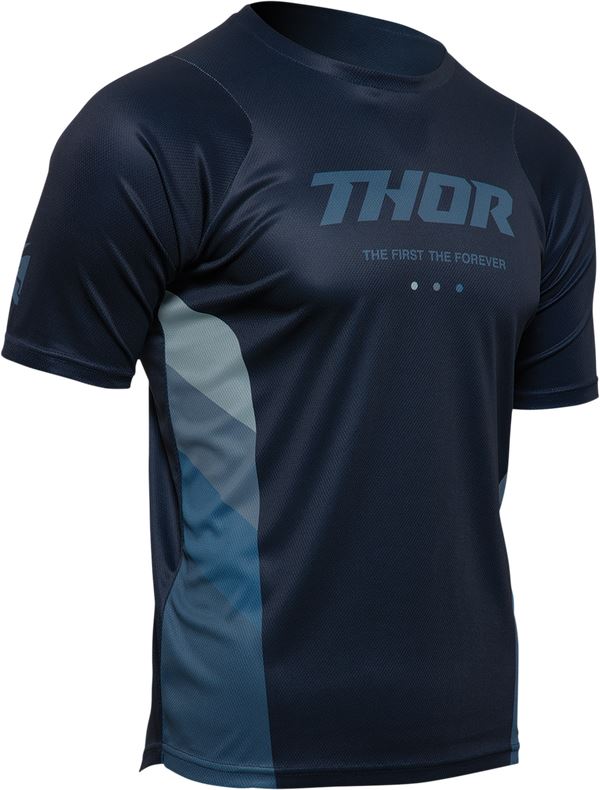 THOR Assist React MX Motorcross Jersey Midnight Blue/Teal 2023 Model