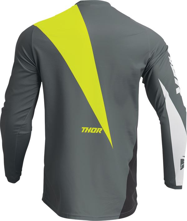 THOR Youth Sector Edge MX Motorcross Jersey Gray/Acid 2023 Model