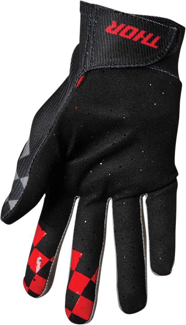 THOR Intense MTB Assist Chex Gloves Black/Gray 2023 Model
