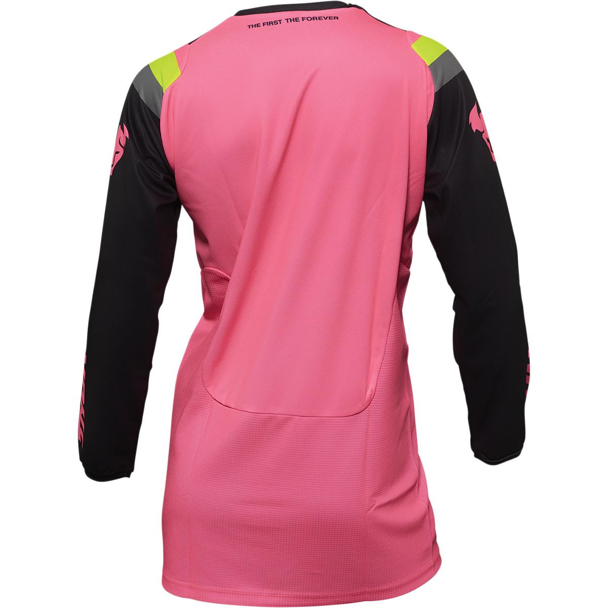 THOR Women's Pulse REV MX Motorcross Jersey Charcoal/Pink 2023 Model