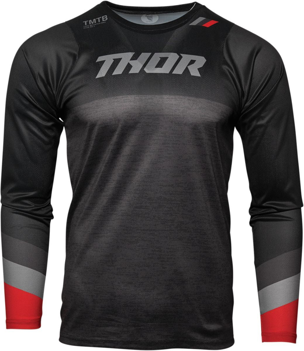 THOR Assist MTB Long-Sleeve Jersey Black/Gray/Red 2023 Model