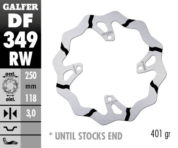 GALFER Brake Rotor Solid-Mount Wave® One Piece (Fixed) DF349RW