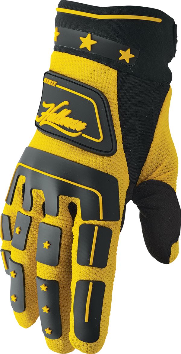 THOR Hallman Digit MX Motorcross Gloves Yellow/Black 2023 Model