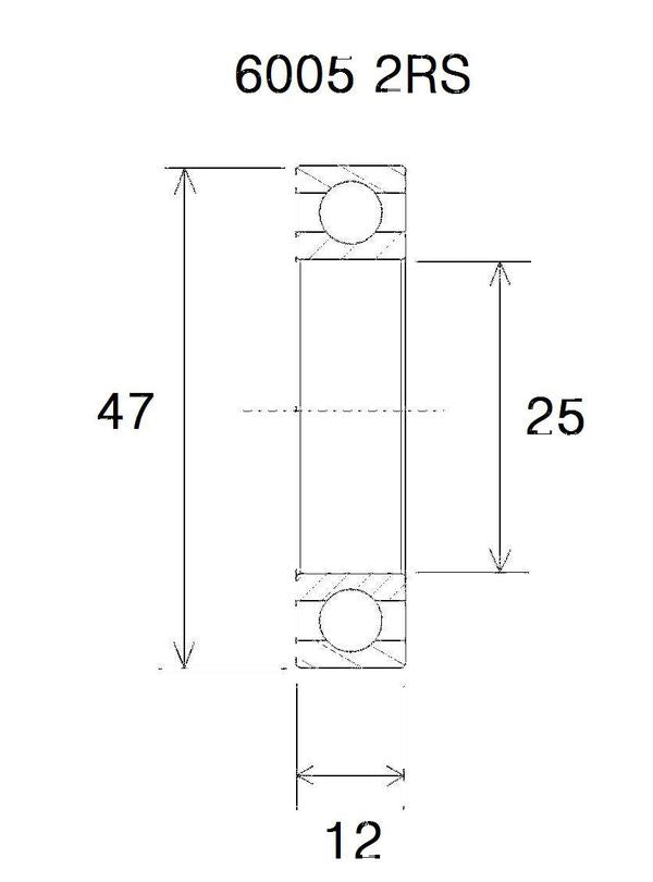 BLACK BEARING Bearing B3 25X47X12MM UB-6005-B3