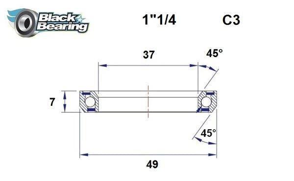 BLACK BEARING HB 37X49X7MM 45 /45 HB-C3