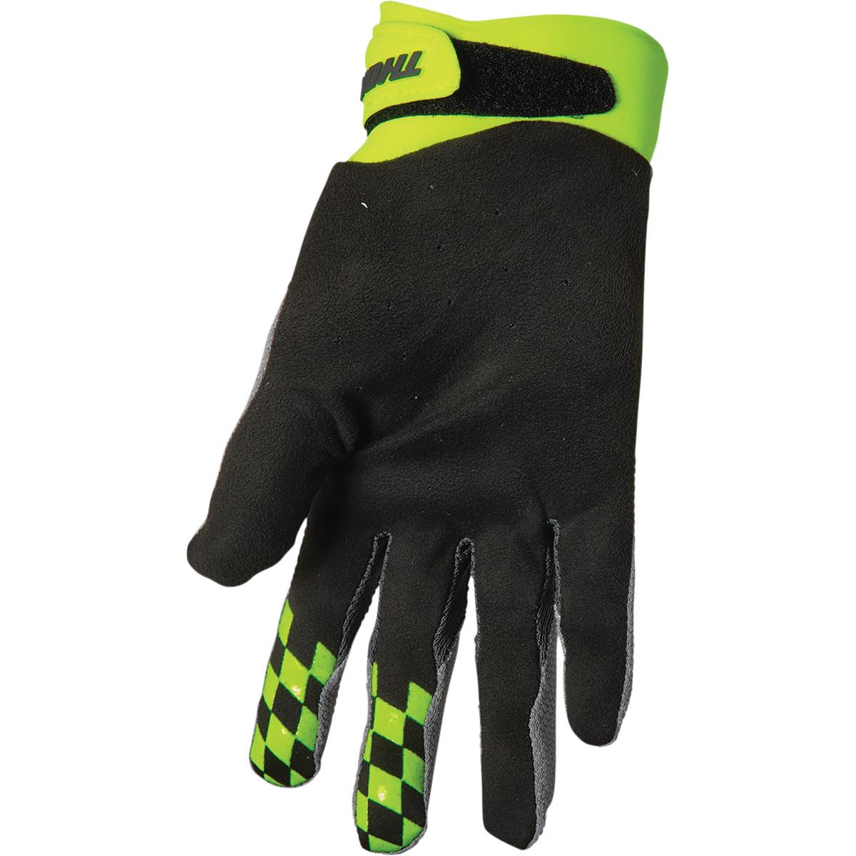 THOR Draft MX Motorcross Gloves Gray/Acid 2023 Model