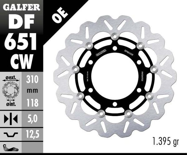 GALFER Brake Rotor Full-Floating Wave® Two Piece (Floating) DF651CW