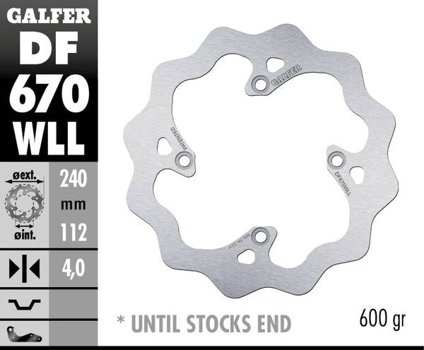 GALFER Brake Rotor Wave® One Piece (Fixed) DF670WLL