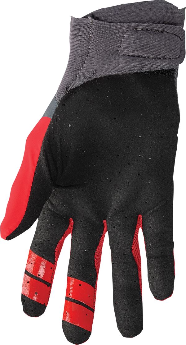 THOR Agile Rival MX Motorcross Gloves Charcoal Gray/Red/Black 2023 Model