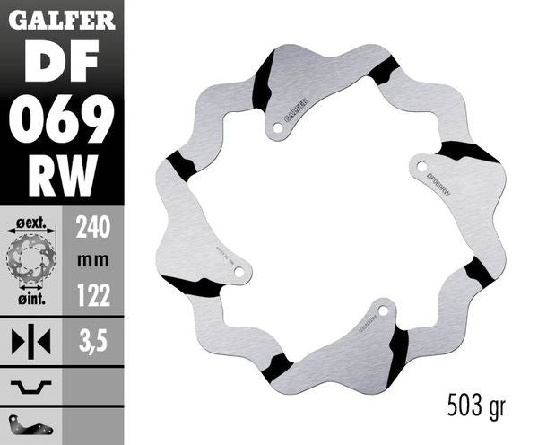 GALFER Brake Rotor One Piece (Fixed) DF069RW