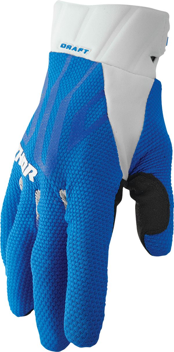 THOR Draft MX Motorcross Gloves Blue/White 2023 Model