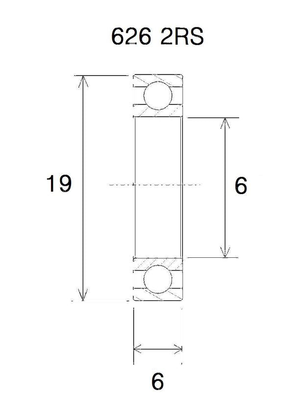 BLACK BEARING Bearing B5 6X19X6MM UB-626-B5