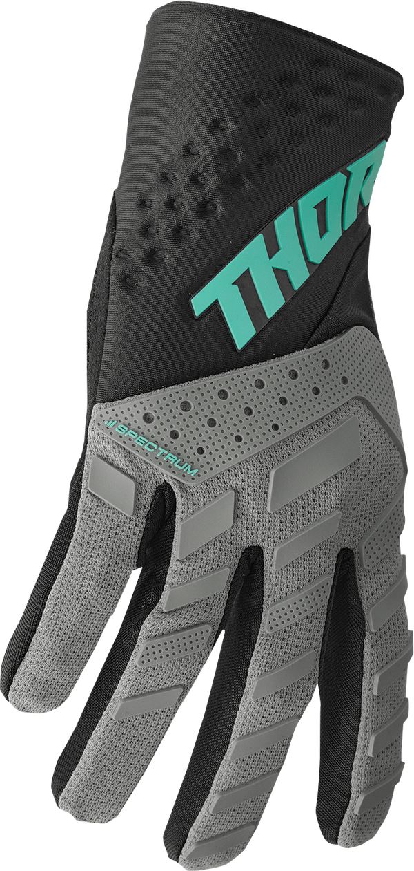 THOR Youth Spectrum MX Motorcross Gloves Black/Gray/Mint 2023 Model
