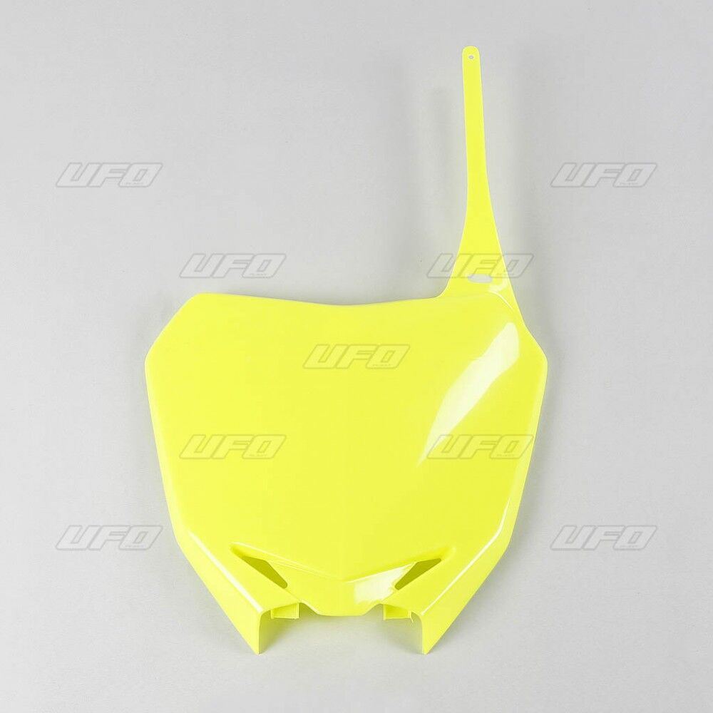 UFO FRONT NUMBER PLATE SUZUKI RMZ250/450 FLUO YELLOW SU04919-DFLU