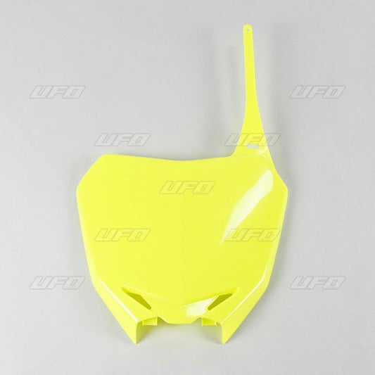 UFO FRONT NUMBER PLATE SUZUKI RMZ250/450 FLUO YELLOW SU04919-DFLU