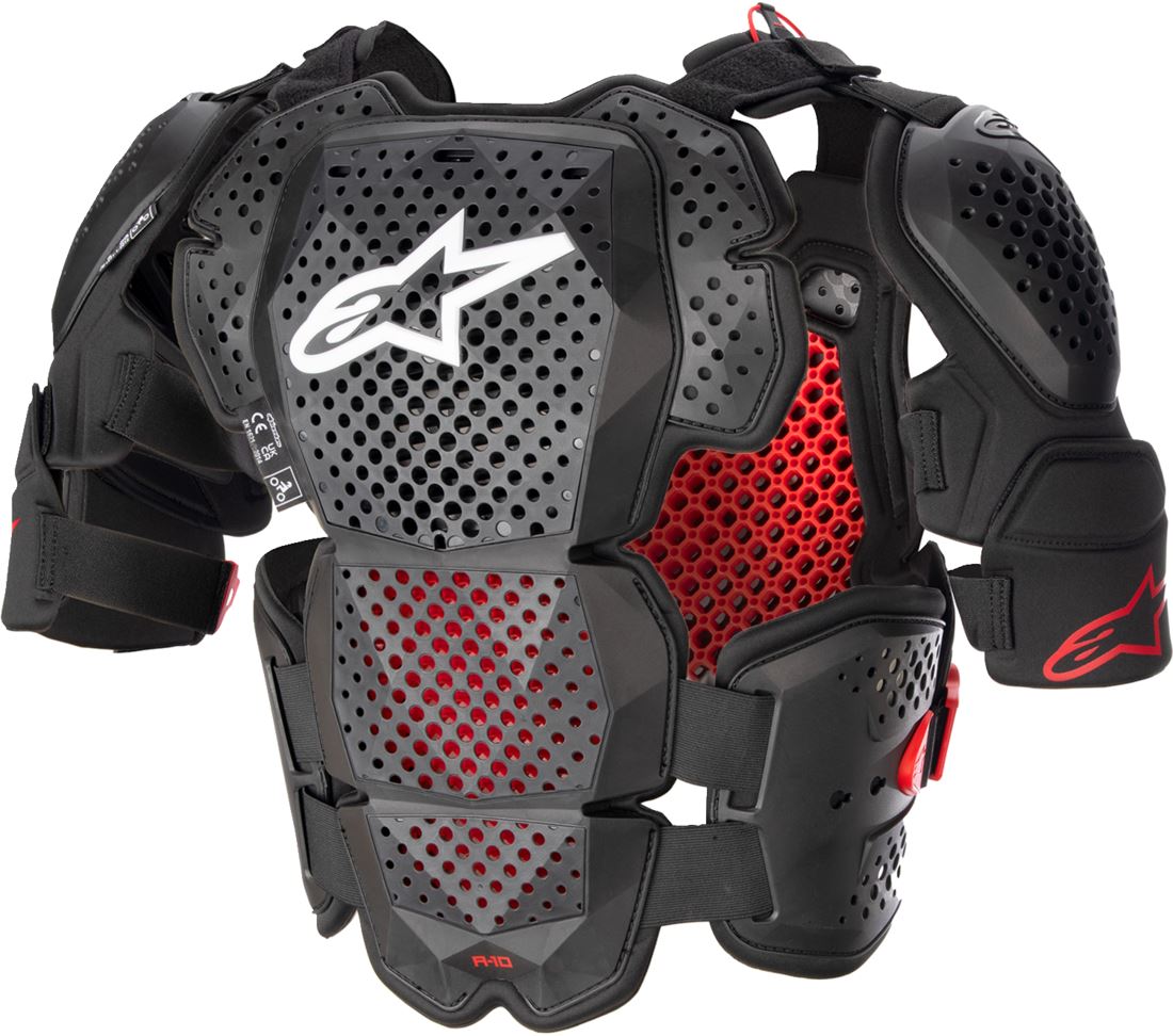 Alpinestars A-10n V2 Full Chest Guard Roost Red Black Grey
