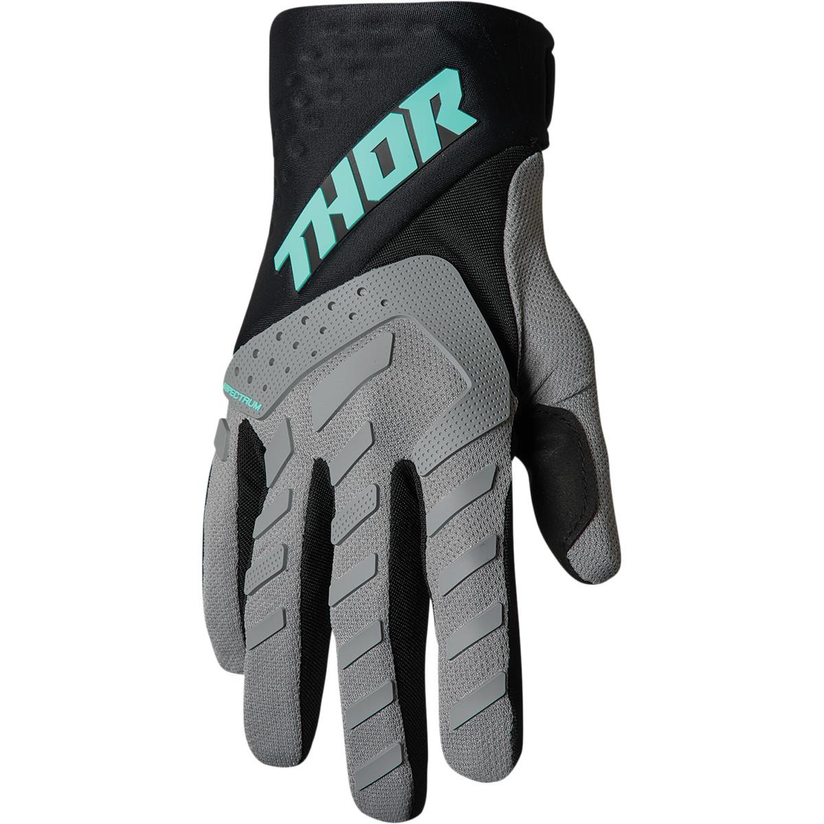 THOR Youth Spectrum MX Motorcross Gloves Black/Gray/Mint 2023 Model