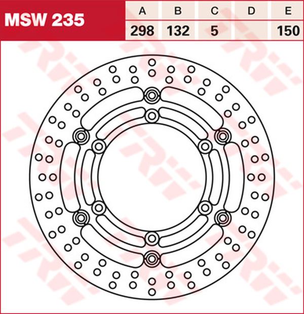Trw Round Floating Brake Rotor For Yamaha XVS 1300 A 1984-2016 MSW235