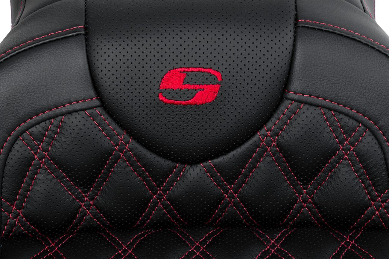 Saddlemen Roadsofa Lattice Stitch Leather Seat Without Backrest For Harley Davidson FLHXS 1868 ABS 08-23 808-07B-182B4