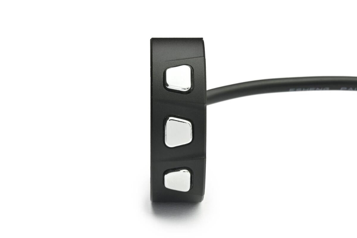 Daytona 3-Button Handlebar Switch CNC Aluminium Chrome Button 22.2/25.4mm 81254