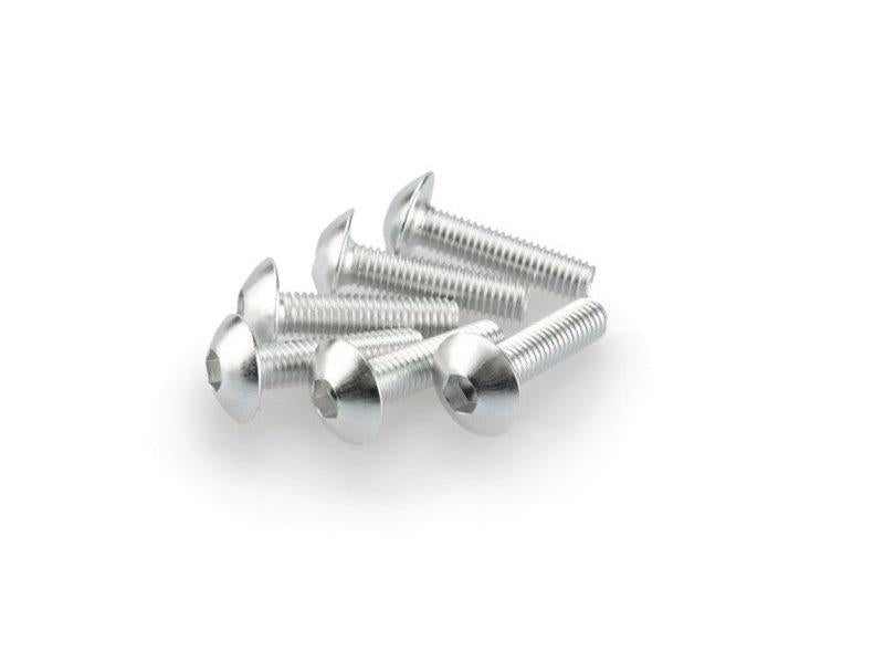 PUIG M5 Domed Screws 20mm x 6 Silver Universal 0550P