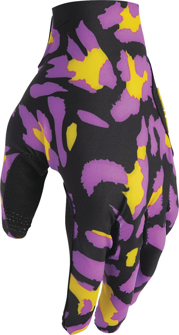 THOR Sportmode Cheetah Gloves Yellow/Purple/Black