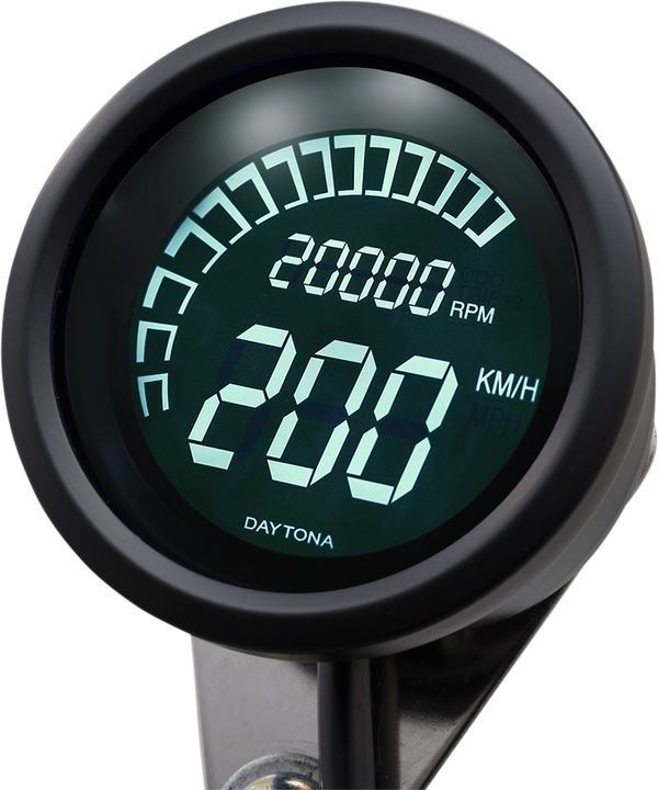 Daytona Digital RPM ODO 0-99.999 km/miles Black Stainless Steel Speedometer 85836