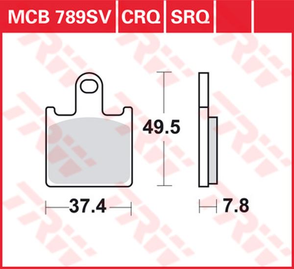 Trw SV Series Sindered Brake Pads For Kawasaki ZX-6 R 600 2006-2016 MCB789SV