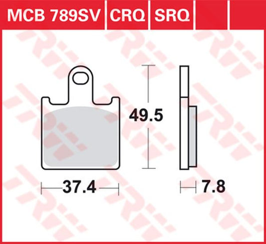 Trw SV Series Sindered Brake Pads For Kawasaki ZX-6 R 600 2006-2016 MCB789SV