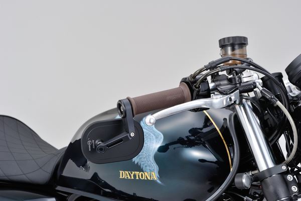 Daytona Bar End Mirror Black Aluminum Side View Short Stem 30mm Clamp 80800