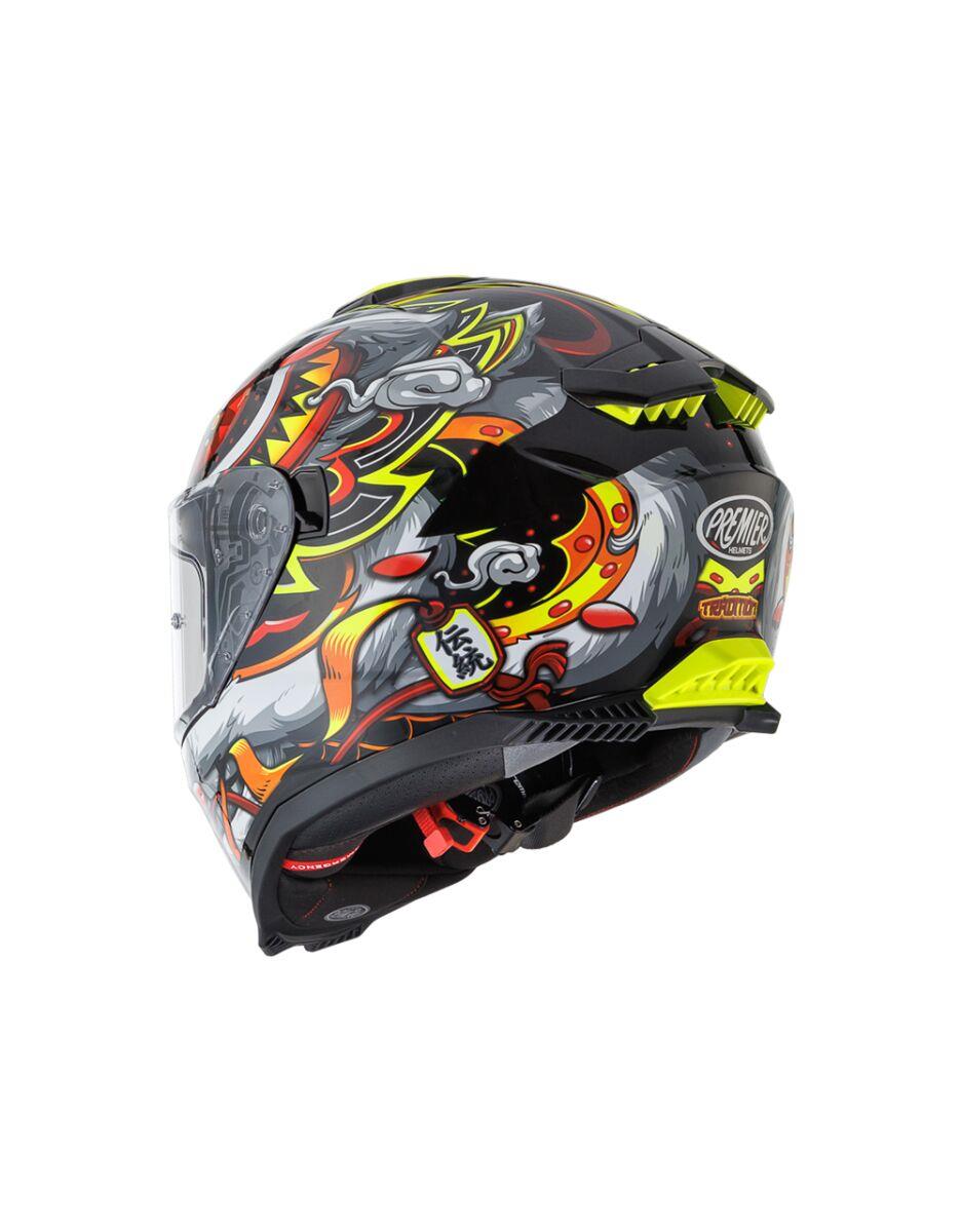 PREMIER HELMETS Typhoon Red/Yellow/Gray Motorcycle Helmet