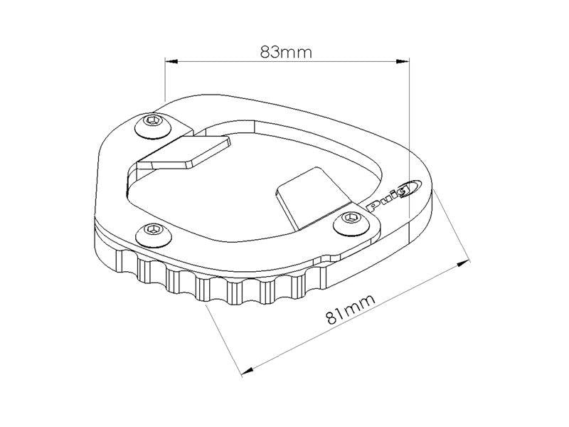 PUIG Kickstand Extension Pad Black for Yamaha Tenere 700/Explore/Extreme/Rally/World Raid 19-25 20298N