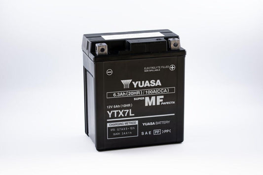 Yuasa Maintenance-Free Battery For Honda CBR 300 R 1988-2024 Black YTX7L(WC)