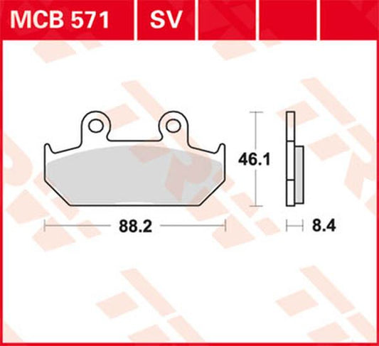 Trw SV Series Sindered Brake Pads For Honda NX 650 1986-1995 MCB571SV